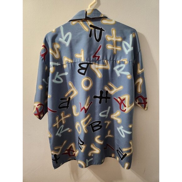 Danelli Casual Shirt Size Large Letter Pattern Made In Canada - Picture 4 of 4